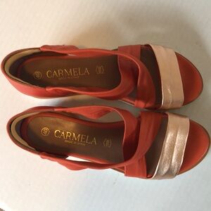 Carmela Genuine Leather Sandals Made in Spain Size EU 40. US 9.5